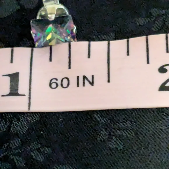 🆕 Simulated Mystic Topaz Earrings Memorizing CZ Stud Earrings Sterling Silver - Picture 11 of 13